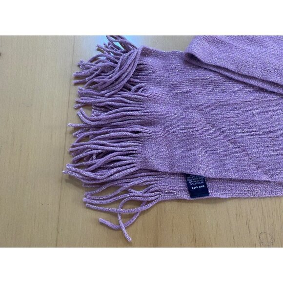 Unbranded Rectangle Scarf Women's One Size Pink/Gold Soft Fringed Casual Ladies - Picture 2 of 4